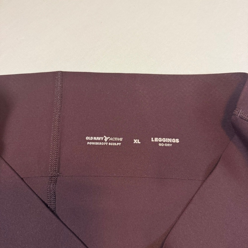 Old Navy Active Powersoft Sculpt Leggings XL Burgundy Go-Dry High Rise Workout - Picture 5 of 8